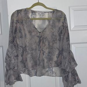 Olivaceous Snake Print Blouse